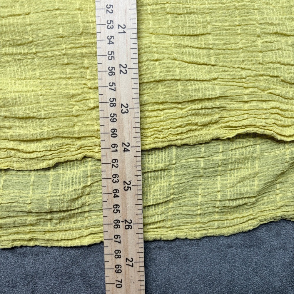 Pilcro Anthropologie Button Down Blouse Womens Large Yellow Swiss Dot Boho Top - Picture 9 of 10